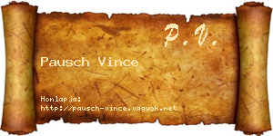 Pausch Vince névjegykártya