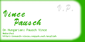 vince pausch business card